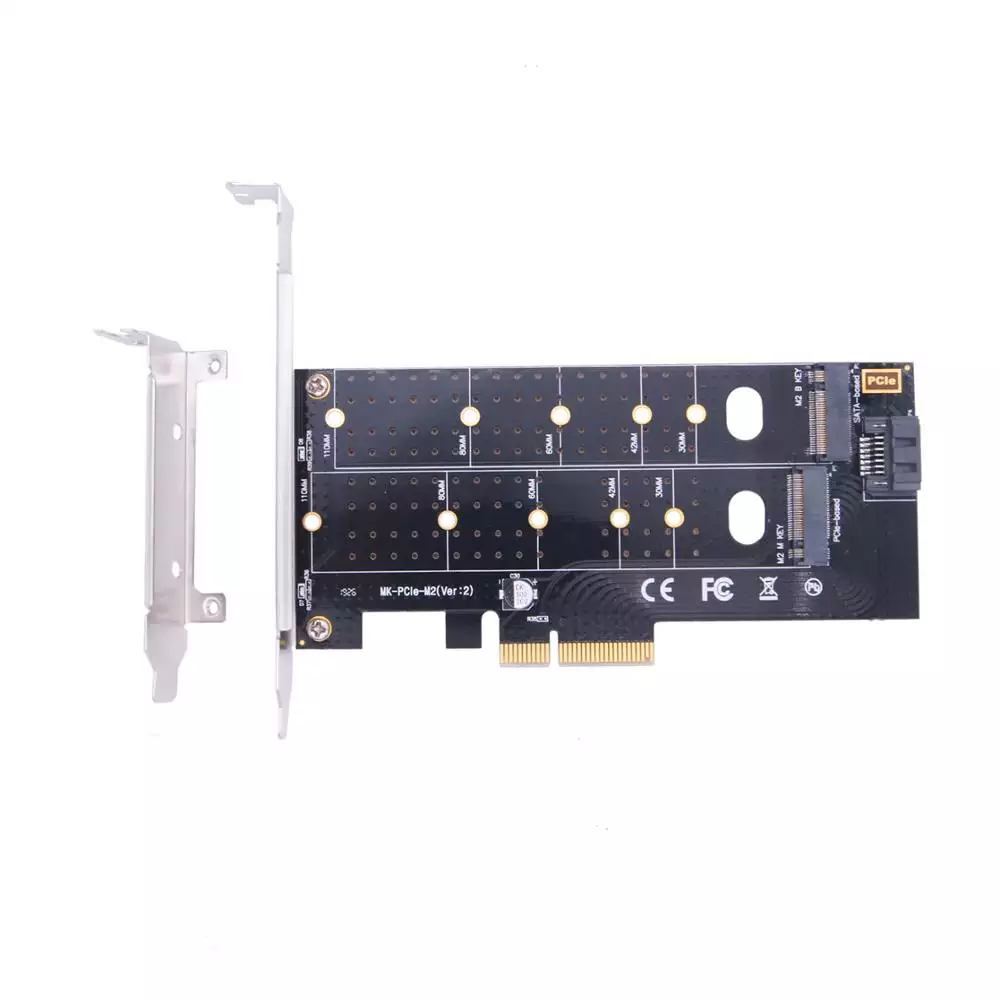 PCIe to M.2 NVMe SSD NGFF Riser Card 110mm M + B Key Dual Protocol Expansion Card - Image 2